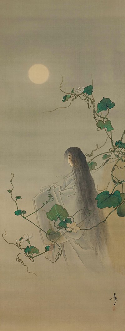 Lo spirito del defunto Yugao avvolto in viti di fiori di luna, ca. 1892 da Tsukioka Yoshitoshi