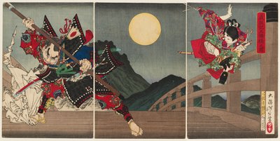 Yoshitsune e Benkei al ponte Gojō da Tsukioka Yoshitoshi