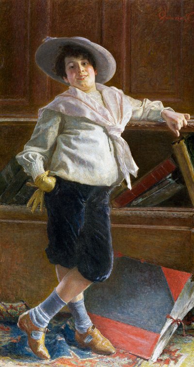 Ritratto di giovane uomo, dipinto di Tullio Salvatore Quinzio (1858-1918) da Tullio Salvatore Quinzio