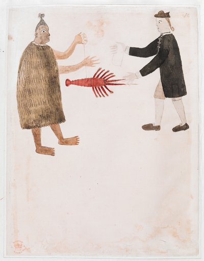 Add MS 15508 [Disegno n.12] Un Maori che baratta un