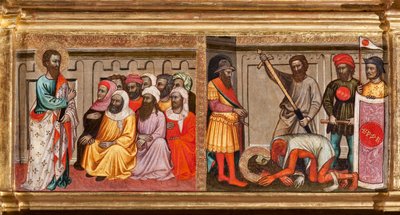Predella con la vita di San Bartolomeo, decapitato in Armenia, (dettaglio) da Turino Vanni