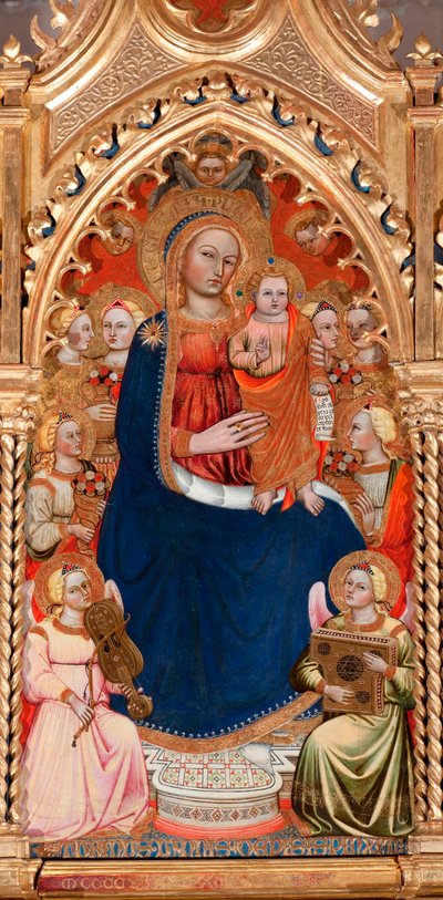 Vergine e bambino circondati da angeli e santi (dettaglio) da Turino Vanni