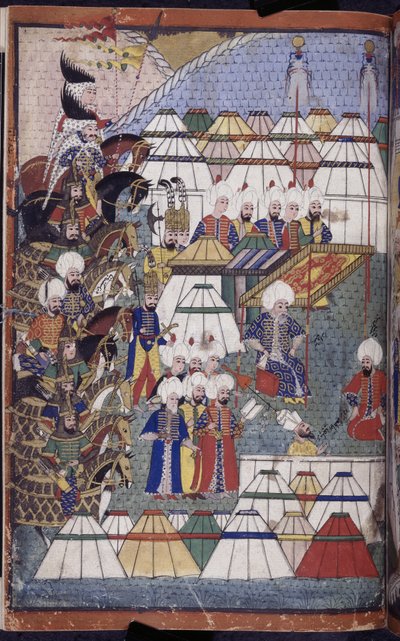 Lala Mustafa Pasha nel campo dopo la sua vittoria a Kars-Nusretname, da 