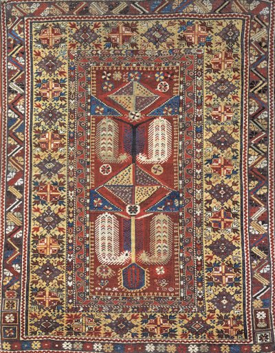 Primo piano di un tappeto da preghiera Melas, Anatolia, Turchia da Turkish School