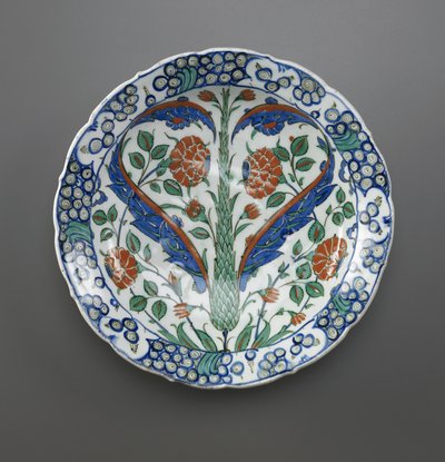 Piatto, Iznik, dinastia Ottomana, 1570-75 da Turkish School