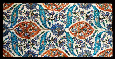 Otto piastrelle quadrate policrome composite di Iznik, c.1575 da Turkish School