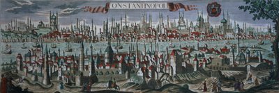 Veduta panoramica di Costantinopoli, fine XVIII secolo da Turkish School