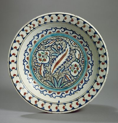 Piatto in pasta di pietra, Iznik, Turchia da Turkish School