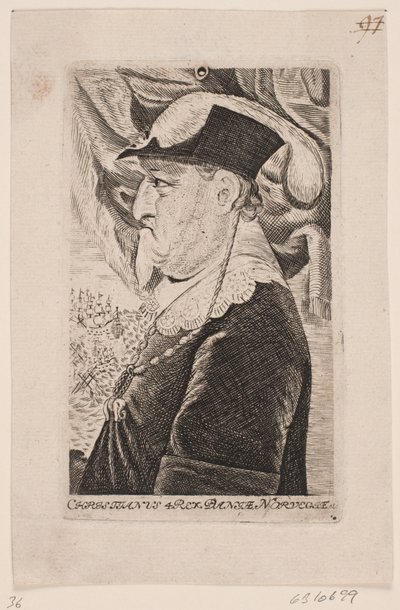 Christian IV da vecchio. Profilo da Ubekendt