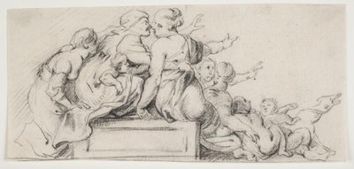 Studio compositivo. Donne sdraiate su un plinto da Ubekendt