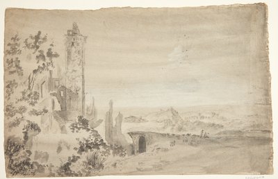 Paesaggio con rovine da Ubekendt