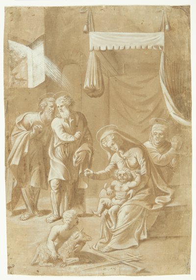 Maria con il Bambino Gesù, Giovanni Battista, Elisabetta, Giuseppe e Zaccaria da Ubekendt
