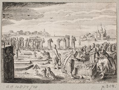 Cimitero russo con un defunto benedetto con un