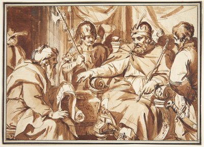 Un imperatore romano consulta uno scriba da Ubekendt Ubekendt