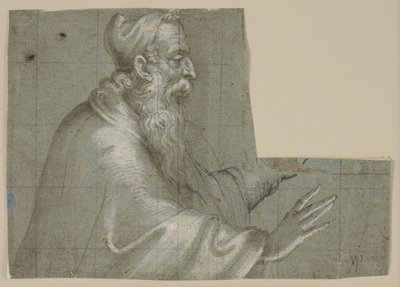 Vecchio uomo (un doge?), mezzobusto, profilo a destra con mani tese da Ubekendt Ubekendt