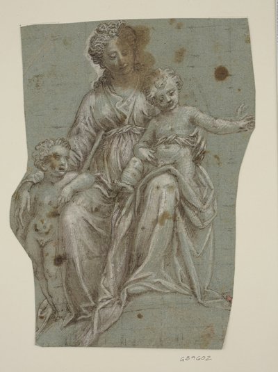 Vergine e Bambino con il piccolo San Giovanni Battista da Ubekendt Ubekendt