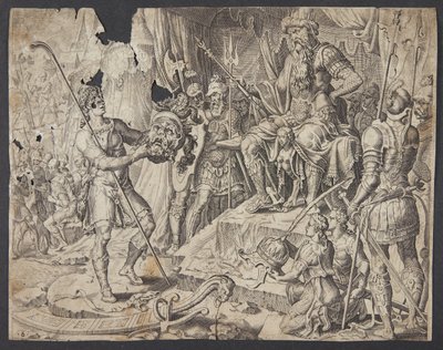 Davide che taglia la testa di Golia da Ubekendt efter Maarten van Heemskerck