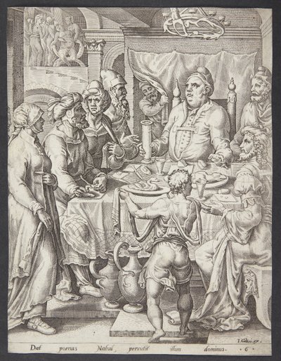 Il banchetto di Nabal da Ubekendt efter Maarten van Heemskerck