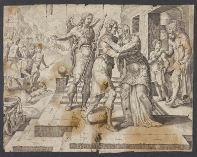 Il ritorno a casa di Tobia da Ubekendt efter Maarten van Heemskerck