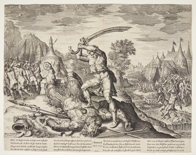 Davide che taglia la testa di Golia da Ubekendt efter ubekendt efter Maarten van Heemskerck