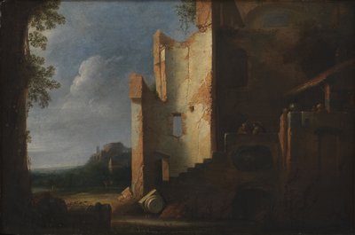 Paesaggio con rovine da Ubekendt hollandsk 1600 tallet