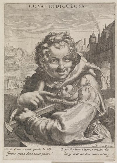 Giullare con cappello da matto da Ubekendt nederlandsk 1500 tallet