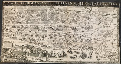 Nuova Carta delle Terre Promesse e della Santa Città di Gerusalemme da Ubekendt nederlandsk aktiv midten af 1600 tallet