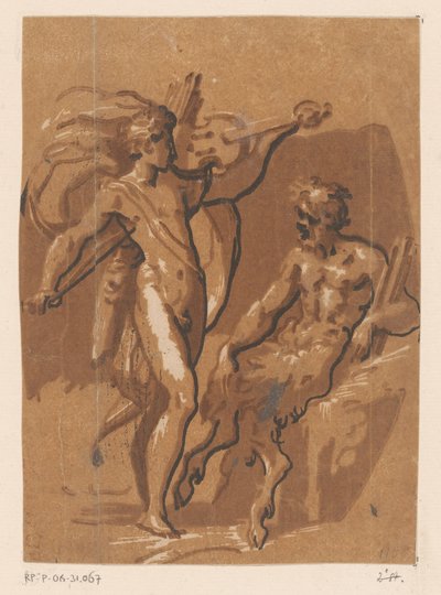 Gara tra Apollo e Marsia da Ugo da Carpi (possibly)