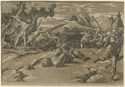 Davide uccide Golia da Ugo da Carpi after Raphael