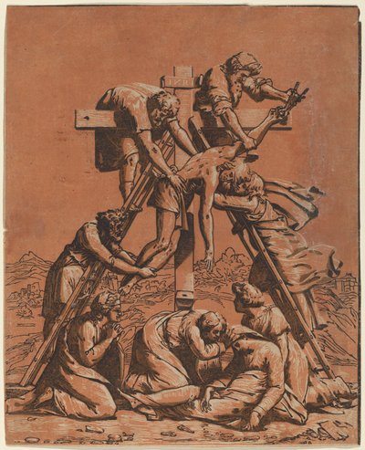 La discesa dalla croce da Ugo da Carpi after Raphael