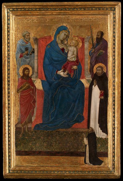 Vergine e Bambino in trono con i santi Pietro, Paolo, Giovanni Battista e Domenico e un domenicano supplice da Ugolino di Nerio