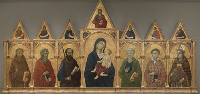 Vergine e Bambino con i Santi Francesco, Andrea, Paolo, Pietro, Stefano e Luigi di Tolosa, c.1317-21 da Ugolino di Nerio