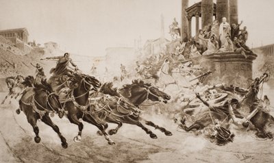Una corsa di carri romani, illustrazione da 