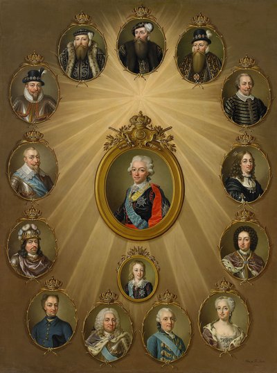La famiglia Gustaviana, c. 1785 da Ulrika Fredrika Pasch