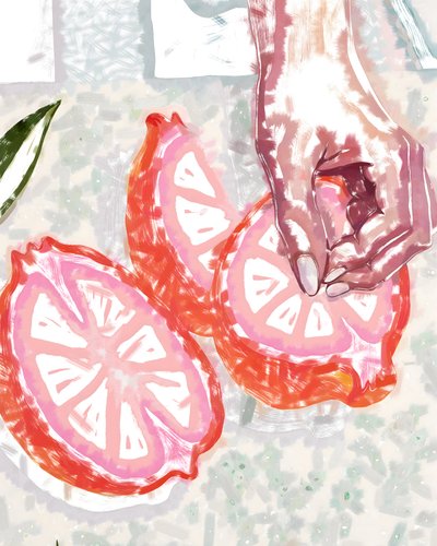 Frutta agrumata e rosa da Uma Gokhale