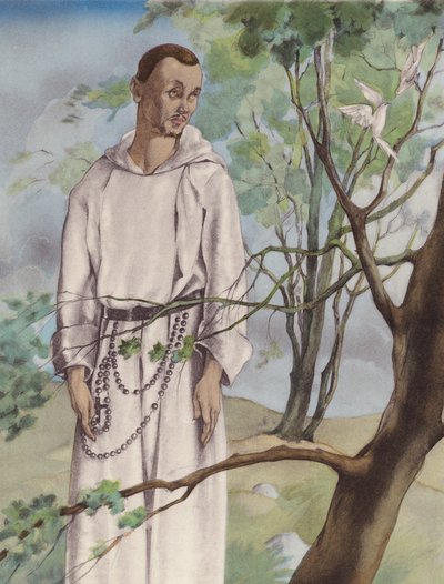 Illustrazione brunelleschiana per i Contes et Nouvelles de La Fontaine (litografia a colori) da Umberto (after) Brunelleschi
