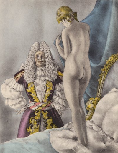 Illustrazione brunelleschiana per i Contes et Nouvelles de La Fontaine (litografia a colori) da Umberto (after) Brunelleschi