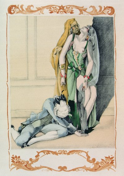 Illustrazione da Candide di Voltaire, pubblicato da Gibert Jeune da Umberto (after) Brunelleschi