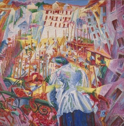 La strada entra nella casa. 1911 da Umberto Boccioni