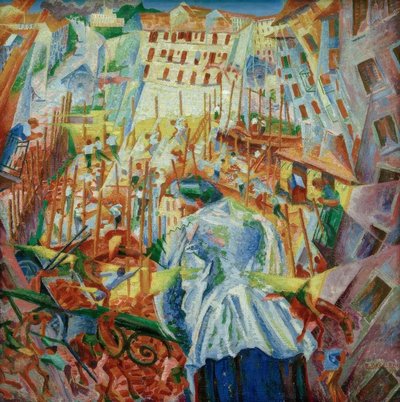 La strada entra nella casa da Umberto Boccioni