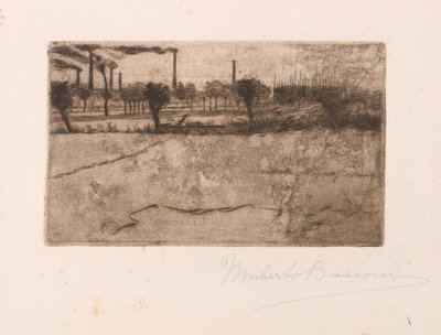 Paesaggio con impianti industriali da Umberto Boccioni