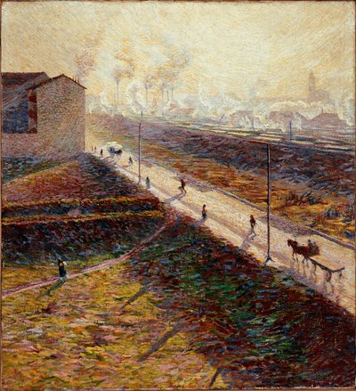 Mattina o La strada suburbana al mattino presto da Umberto Boccioni