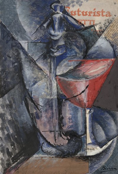 Natura morta: vetro e sifone, c.1914 da Umberto Boccioni