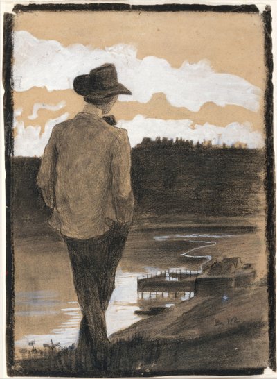 Giovane Uomo su una Riva del Fiume da Umberto Boccioni