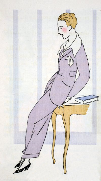 Elegante in un completo pantalone a Venezia da Umberto Brunelleschi