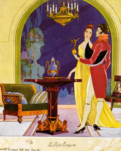 Scena in stile impero, ambientazione teatrale da Umberto Brunelleschi