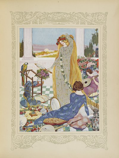 Qui tutte le donne erano ansiose di vestirsi come una regina, illustrazione da 