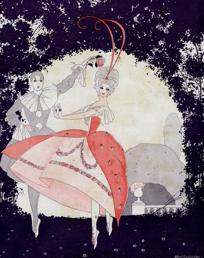 Nei giardini di Armide, Il balletto della regina delle rose - illustrazione da la Vie Parisienne da Umberto Brunelleschi