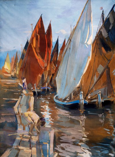 Barche a vela adriatiche, di Umberto Coromaldi (1870-1948) da Umberto Coromaldi