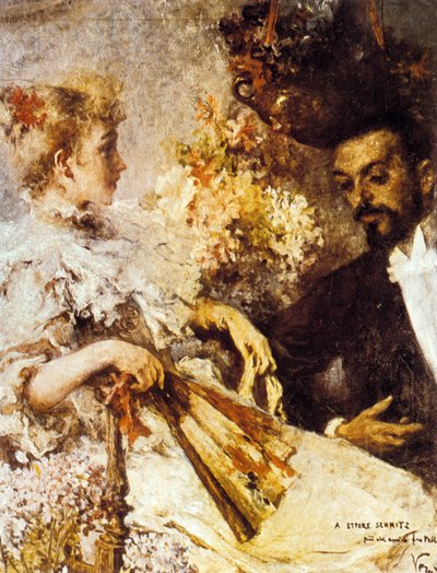 Italo Svevo (1861-1928) con sua sorella da Umberto Veruda